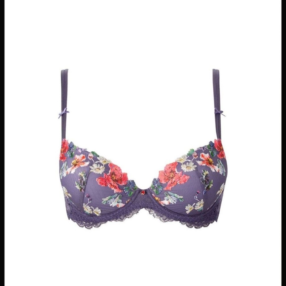 LISE CHARMEL 
Rêve Orchidée Embroidered Tulle And Lace Balconette Bra